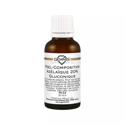 Пил-композиция азелаиново-глюконовая (20%/30%) PH 2.0 30мл /Peel-Composition Azélaïq.Glucon. /GEMMIS