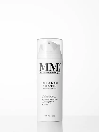 Гель для лица и тела очищающий с гликолев.кисл.15% 150мл /Face&Body Cleanser Glicolic Acid 15% /MM*