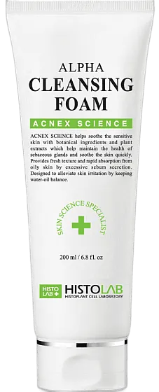 Пенка "Альфа" очищающая  кожу при угревой сыпи/ Alfa cleansing foam 200мл /HISTOLAB*