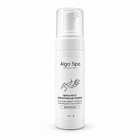 Пенка-мусс деликатная ДЛЯ ИНТИМНОЙ ГИГИЕНЫ на основе хлореллы 150мл /Alga Spa