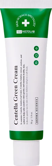 Крем успокаивающий для кожи с акне, от шелушения и воспаления /CENTELLA GREEN CREAM 50г /HISTOLAB